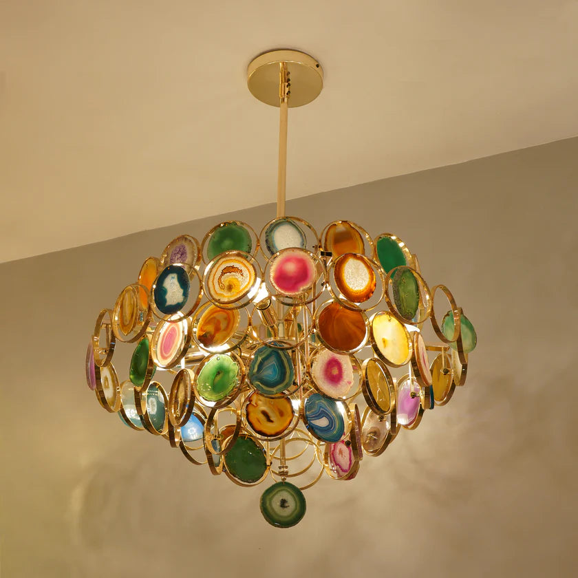 Boho Luxe Rainbow Agate Chandelier