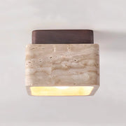 Plafonnier LED moderne en bois de travertin