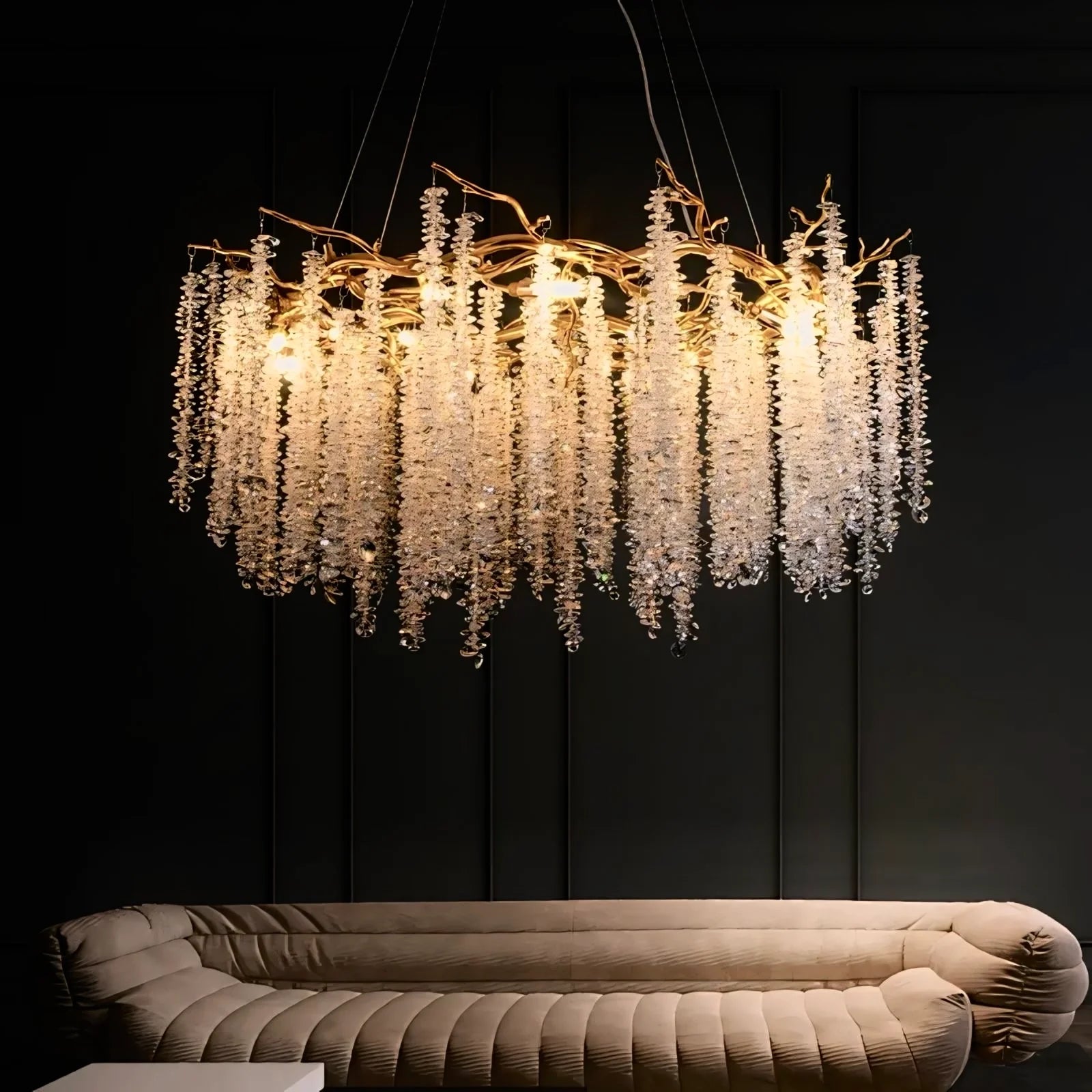 Lampadario di cristallo a cascata Stelle Cadenti