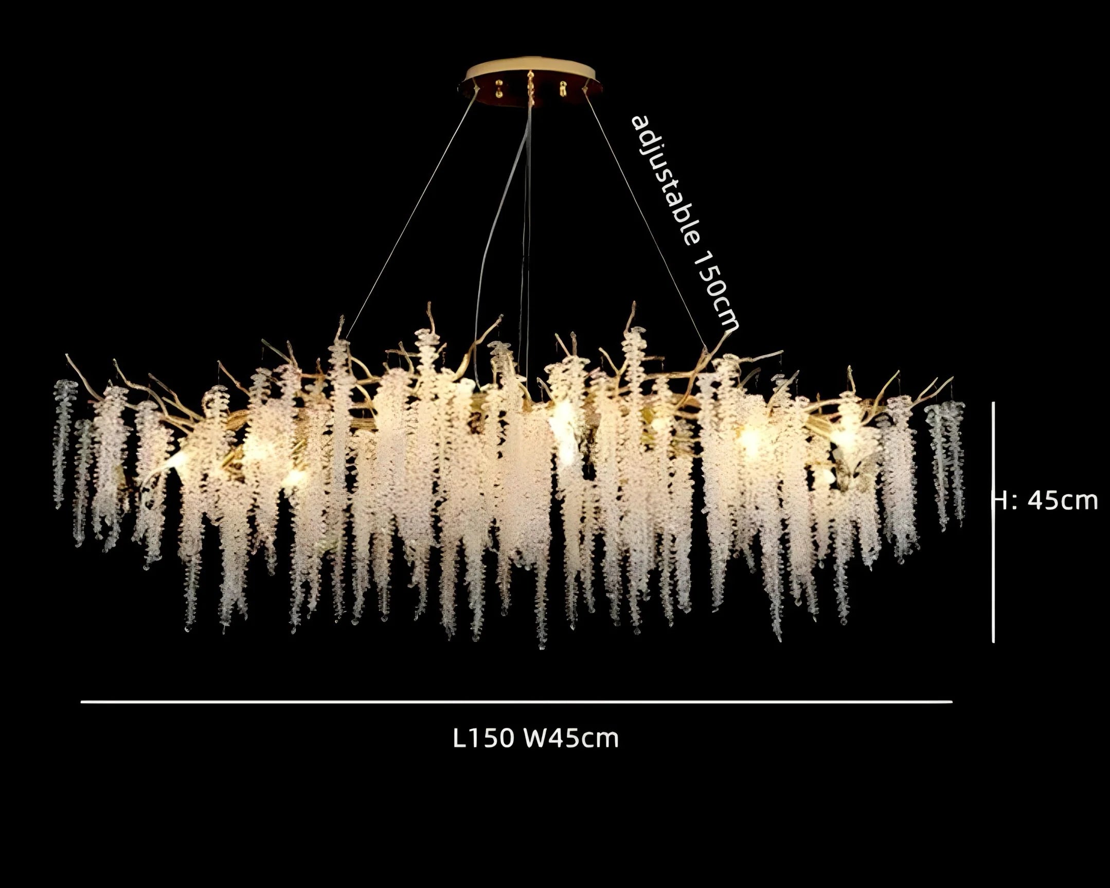 Lampadario di cristallo a cascata Stelle Cadenti