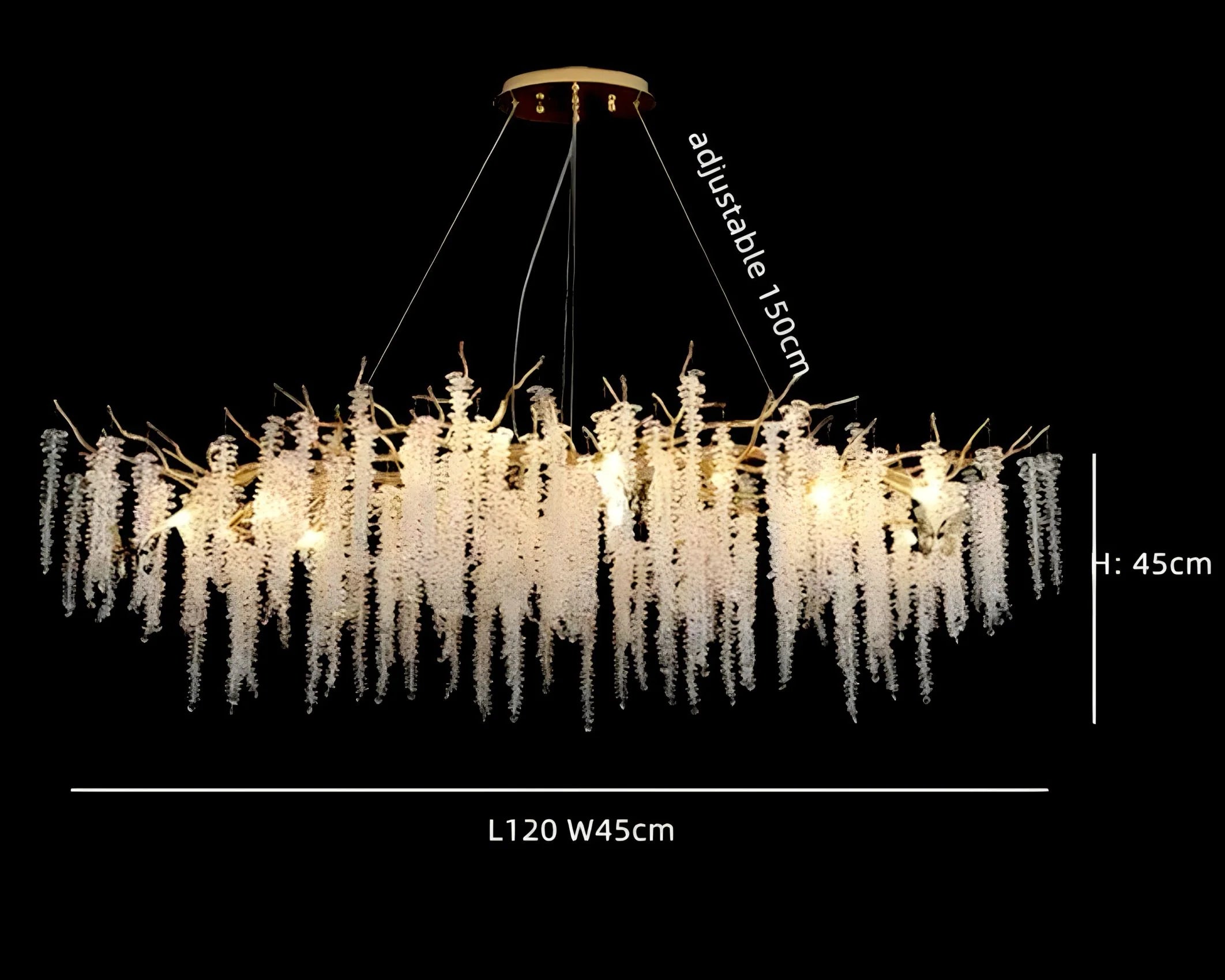 Lampadario di cristallo a cascata Stelle Cadenti