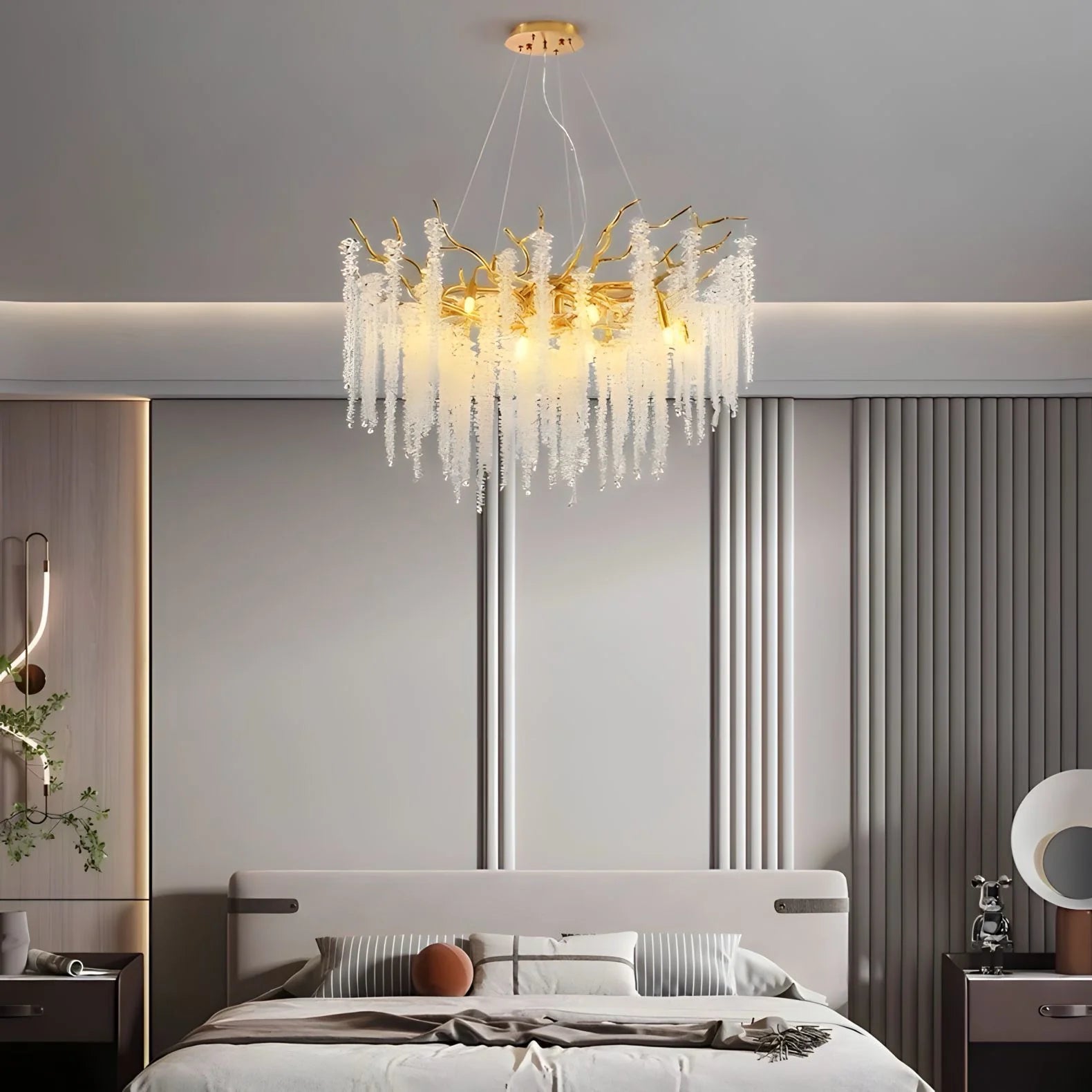 Lampadario di cristallo a cascata Stelle Cadenti