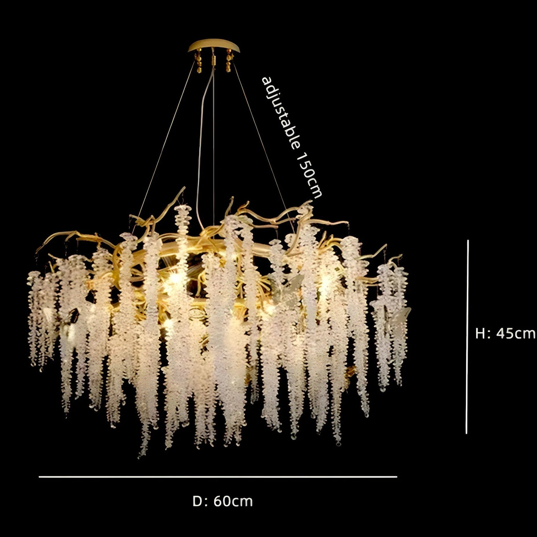 Lampadario di cristallo a cascata Stelle Cadenti
