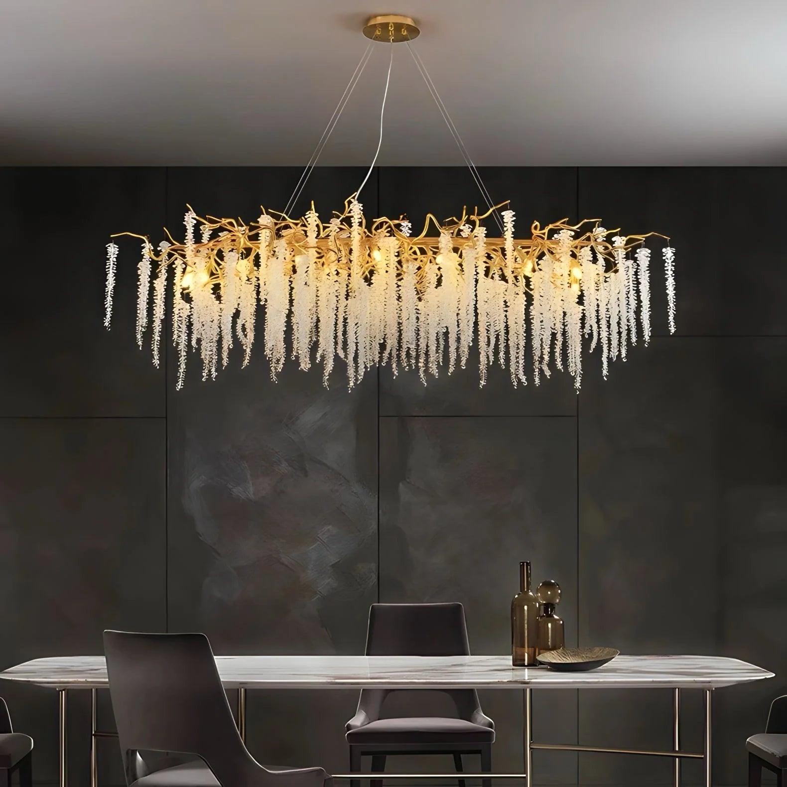 Lampadario di cristallo a cascata Stelle Cadenti