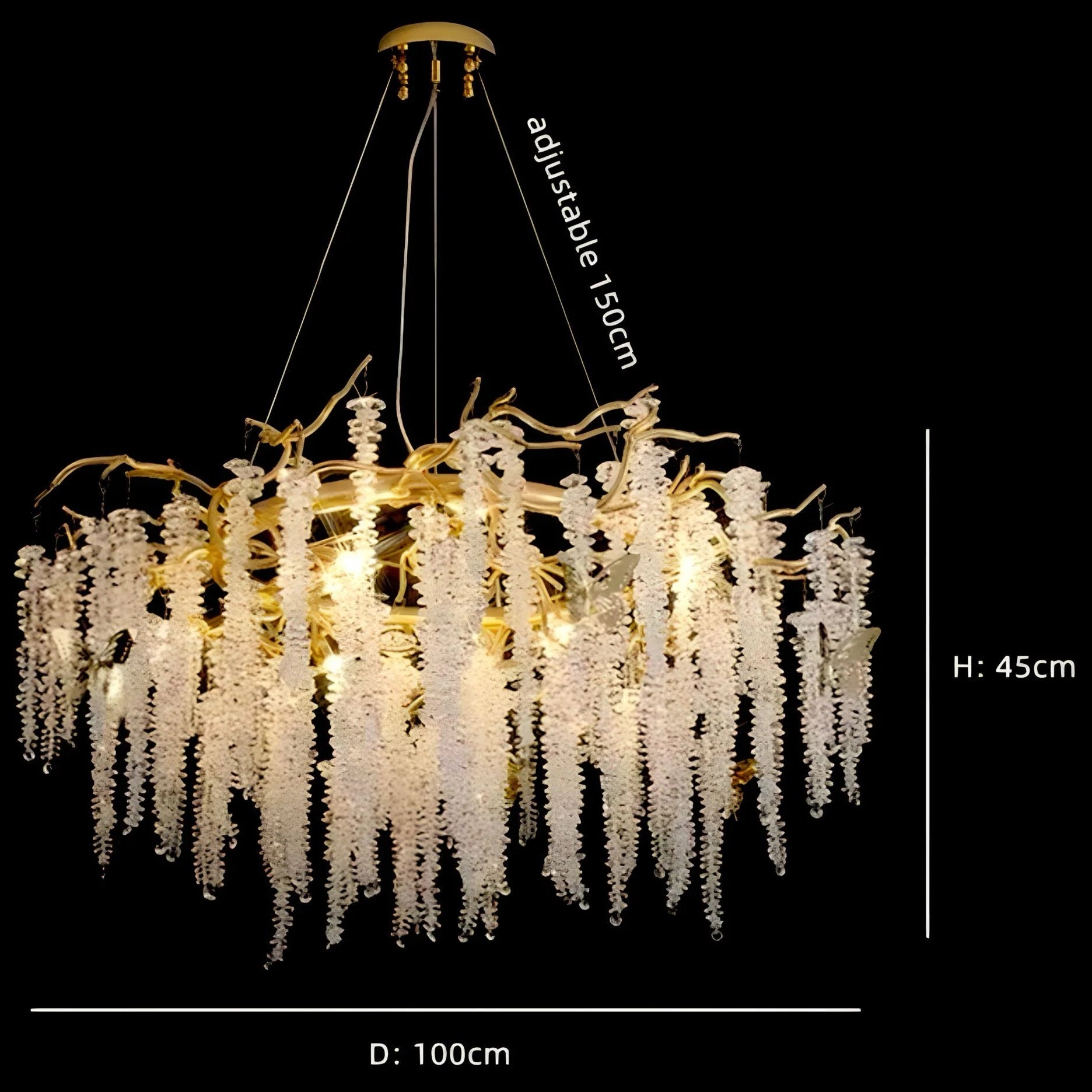 Lampadario di cristallo a cascata Stelle Cadenti