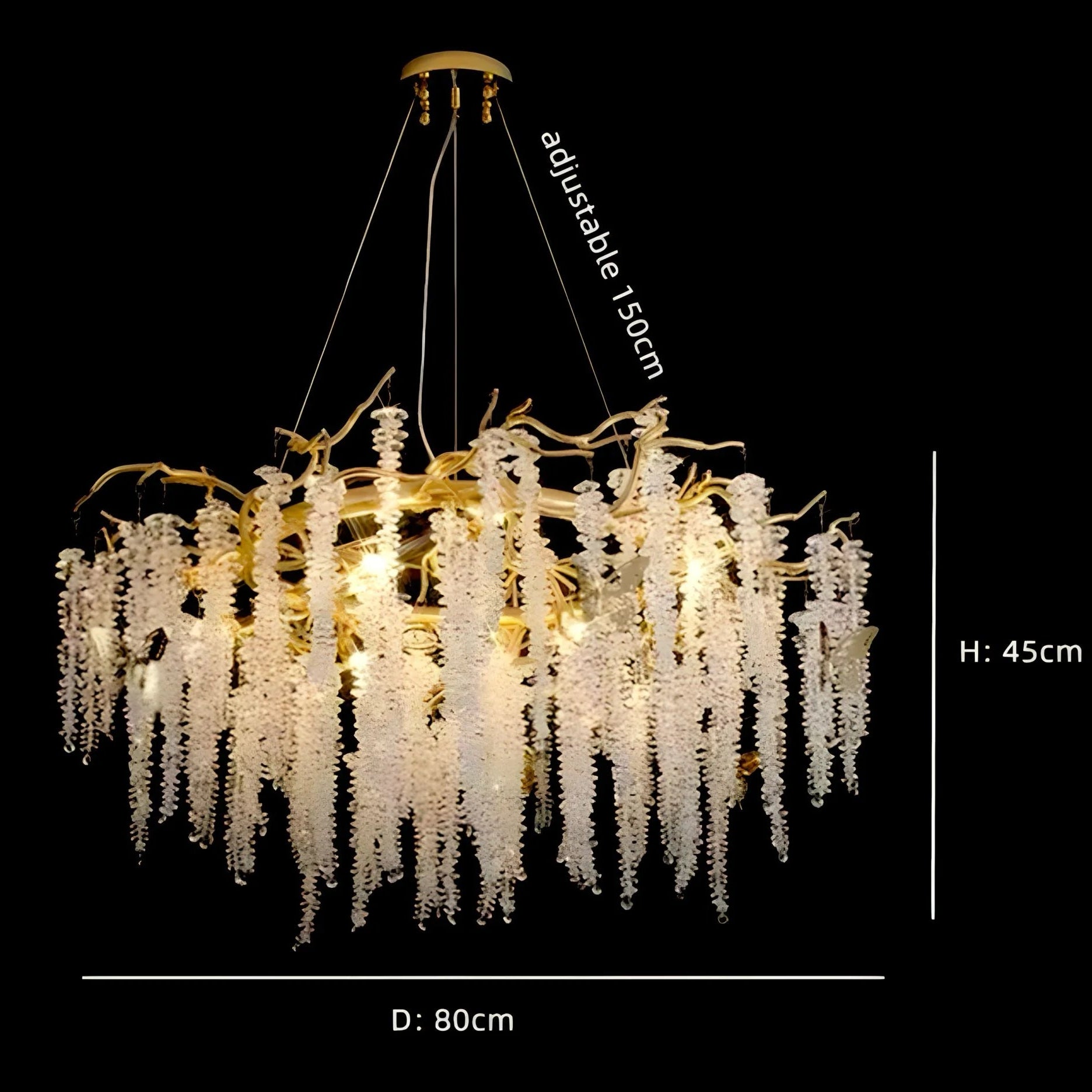 Lampadario di cristallo a cascata Stelle Cadenti