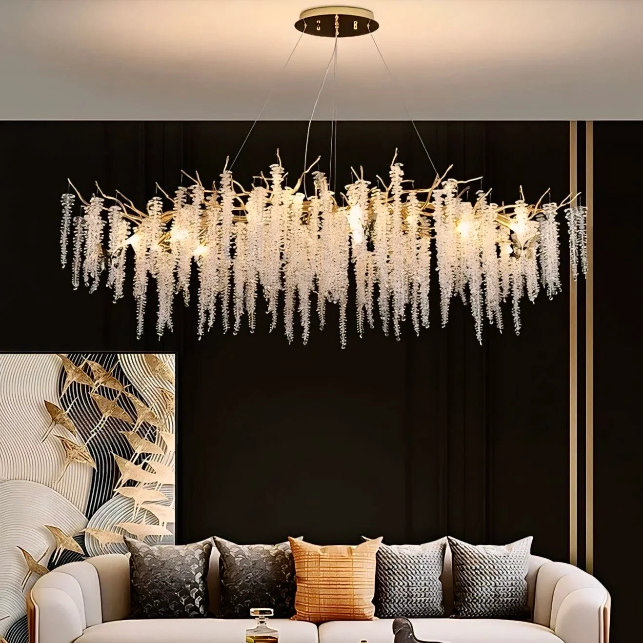 Lampadario di cristallo a cascata Stelle Cadenti