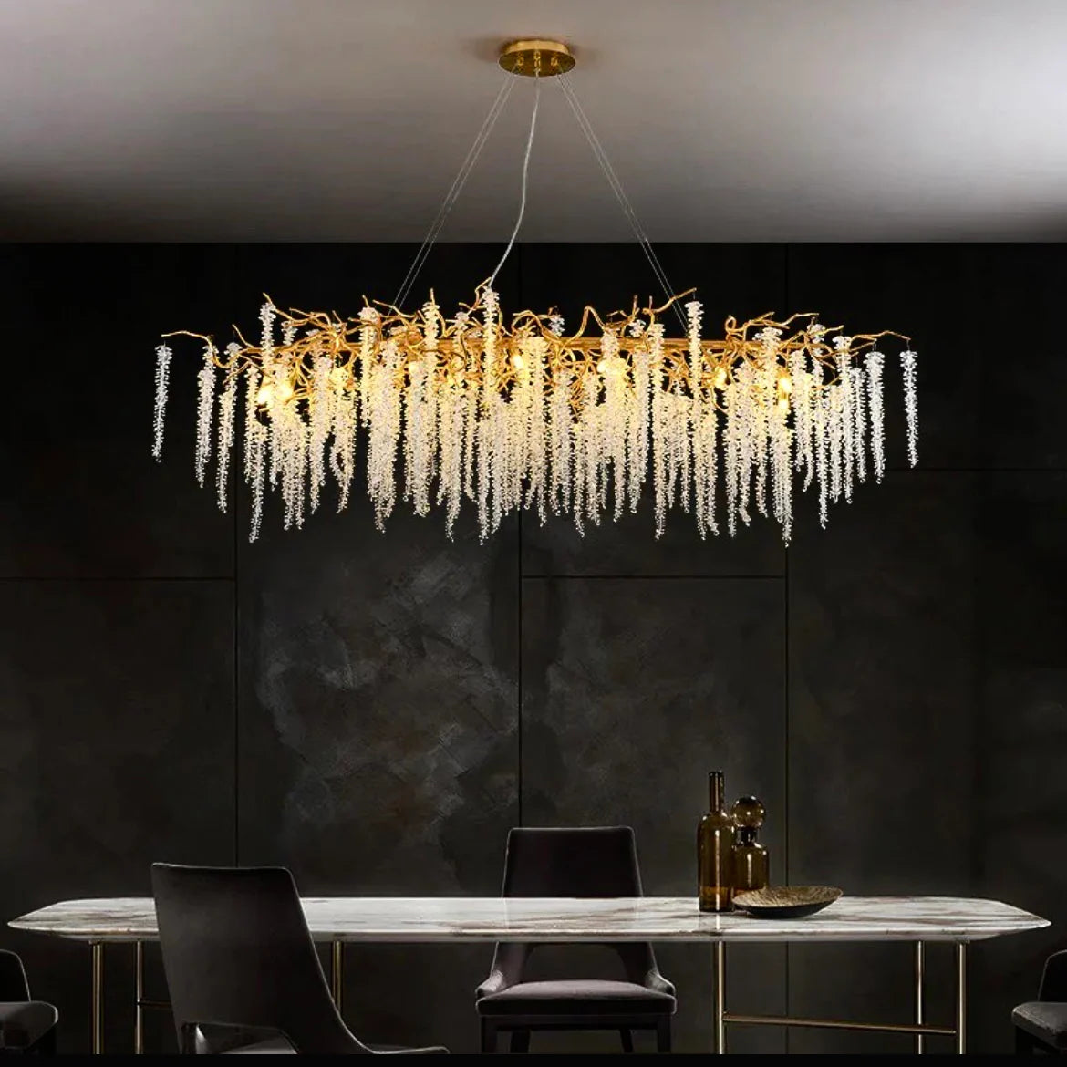 Lampadario di cristallo a cascata Stelle Cadenti