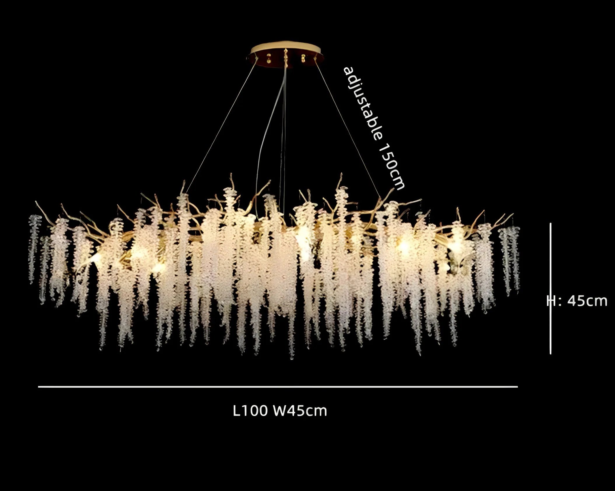 Lampadario di cristallo a cascata Stelle Cadenti