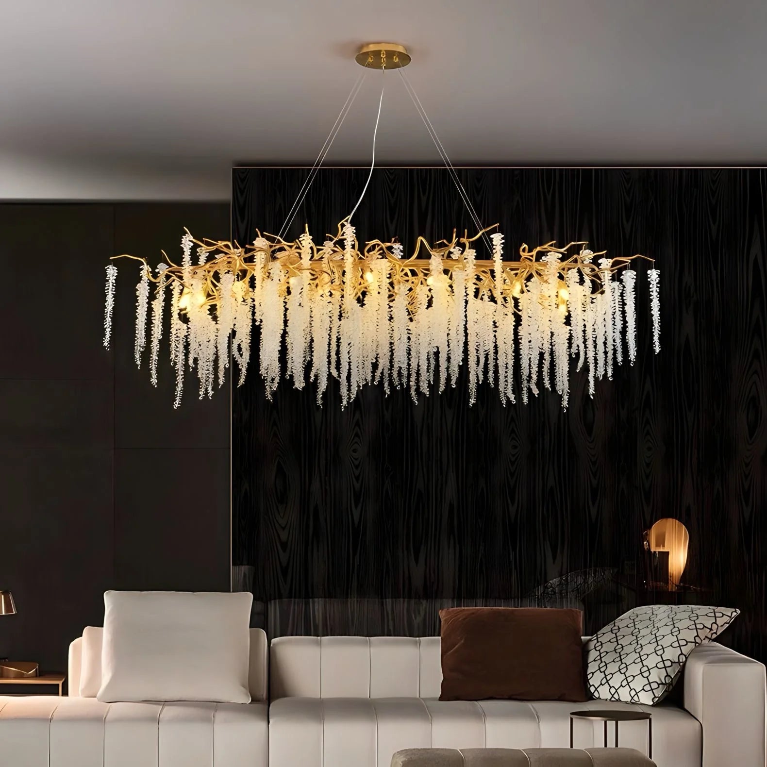 Lampadario di cristallo a cascata Stelle Cadenti