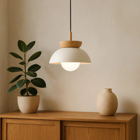 Suspension moderne en bois en demi-cercle