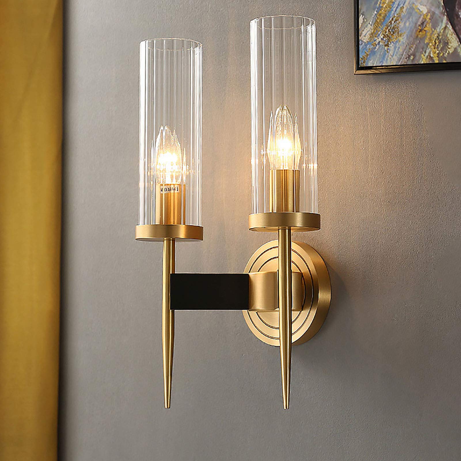 Applique da parete cilindrica in vetro "Eleganza Moderna"