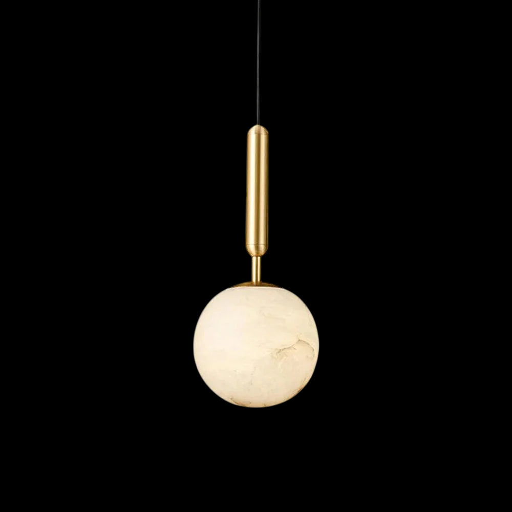 Lampadario a sospensione creativo in ottone e alabastro