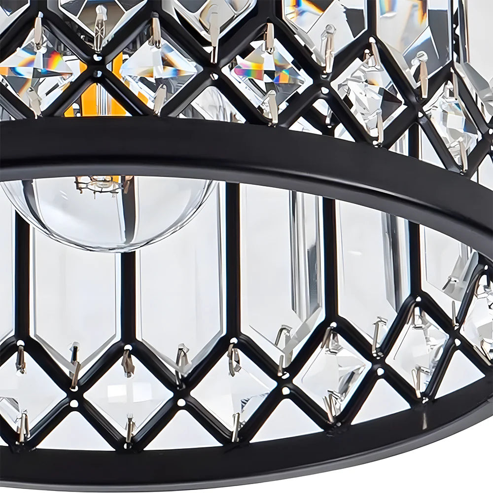 Modern Crystal Round Flush Mount Ceiling Light