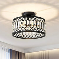 Modern Crystal Round Flush Mount Ceiling Light