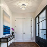 Modern Crystal Round Flush Mount Ceiling Light
