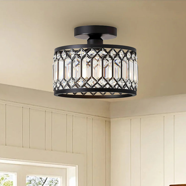 Modern Crystal Round Flush Mount Ceiling Light
