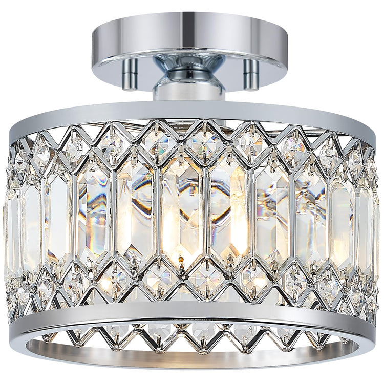 Modern Crystal Round Flush Mount Ceiling Light