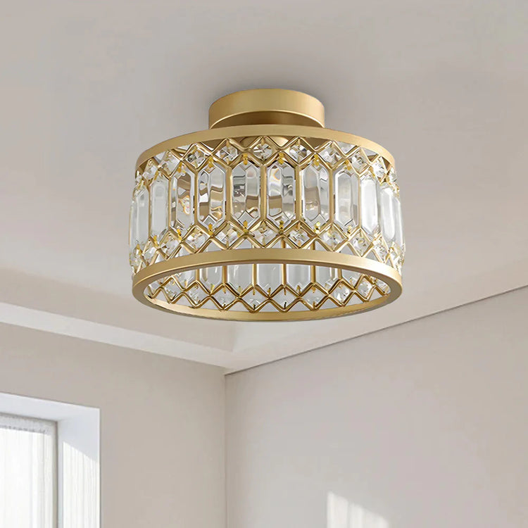 Modern Crystal Round Flush Mount Ceiling Light