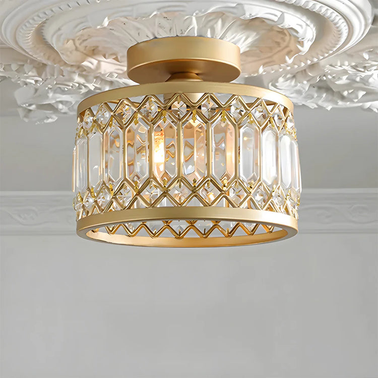 Modern Crystal Round Flush Mount Ceiling Light