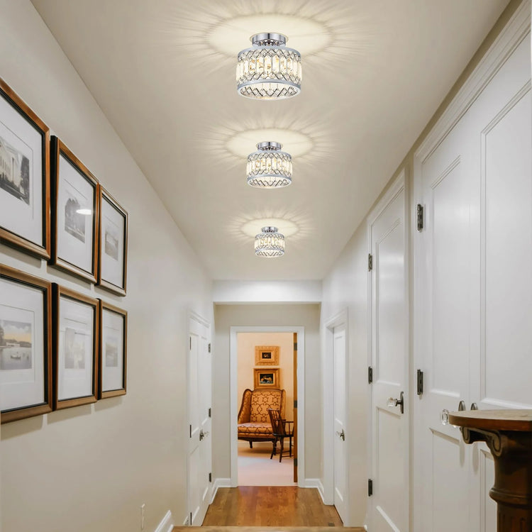 Modern Crystal Round Flush Mount Ceiling Light