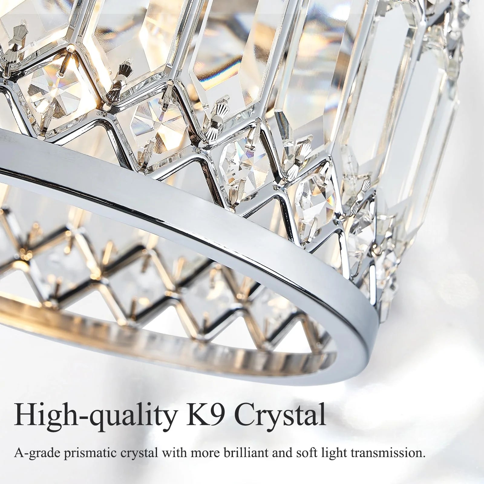 Modern Crystal Round Flush Mount Ceiling Light