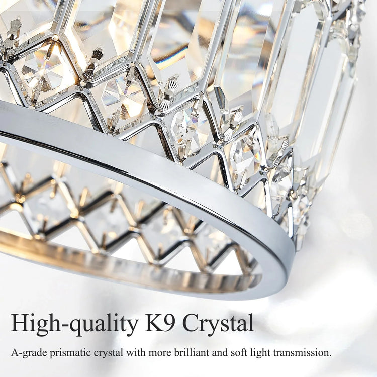 Modern Crystal Round Flush Mount Ceiling Light