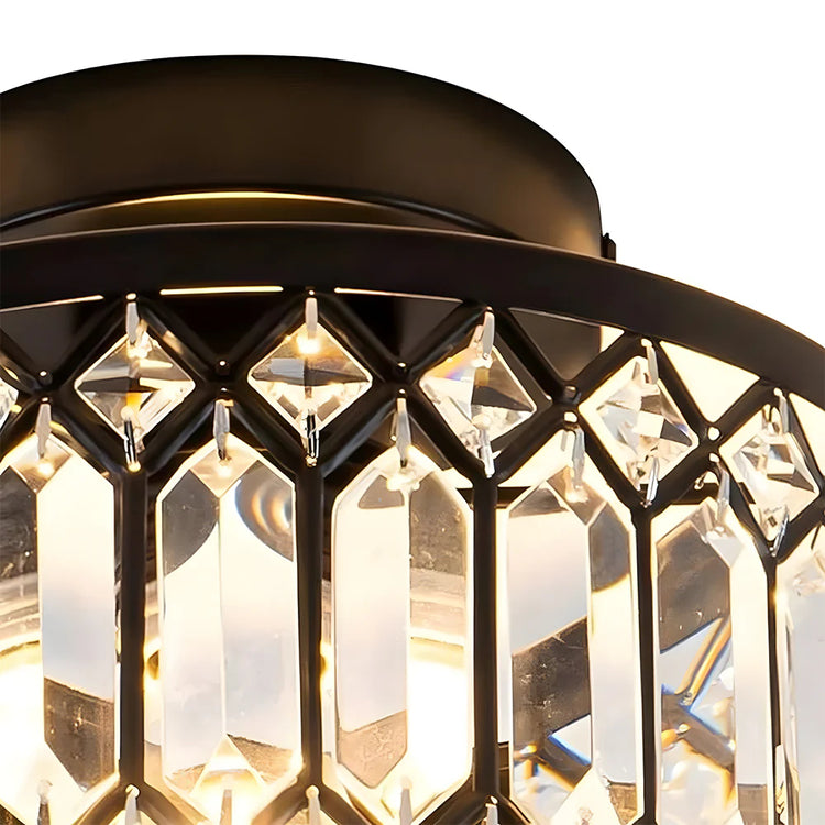Modern Crystal Round Flush Mount Ceiling Light
