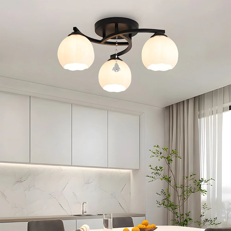 Contemporary Globe Glass Ceiling Light