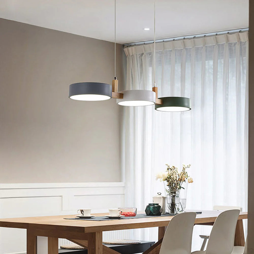 Lampada a sospensione a cilindro moderno in metallo nordico