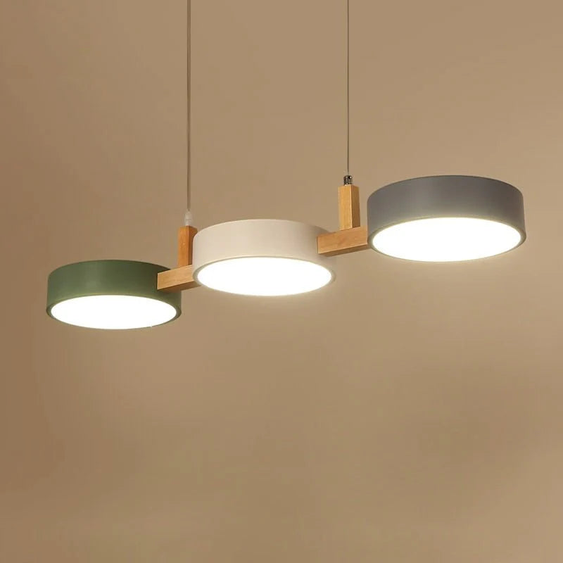 Lampada a sospensione a cilindro moderno in metallo nordico