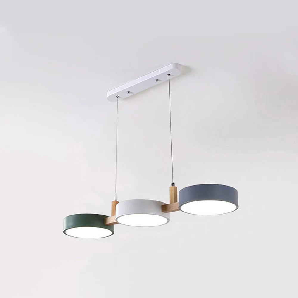 Lampada a sospensione a cilindro moderno in metallo nordico