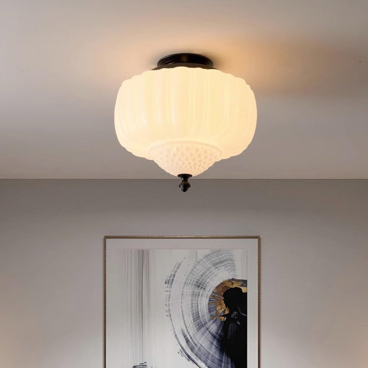 Klassisk cirkulær glasloftslampe