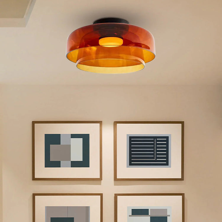 Plafonnier créatif en vitrail multicouche Glarefusion