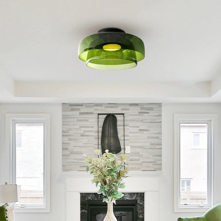 Plafonnier créatif en vitrail multicouche Glarefusion