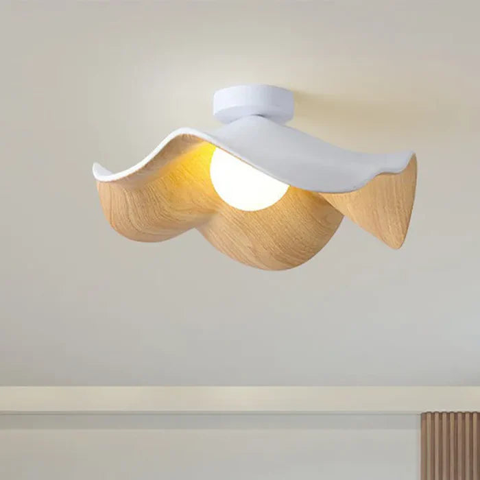 Valnødbladformet moderne minimalistisk soveværelsesloftslampe