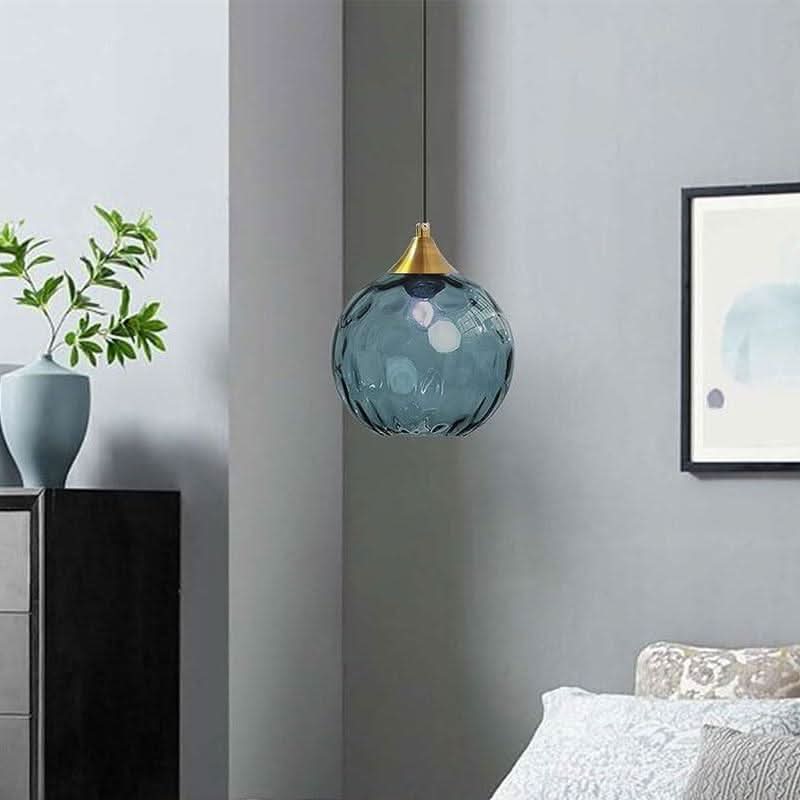 Lampada a sospensione moderna a sfera in vetro con motivo ad acqua colorata semplice Glarefusion