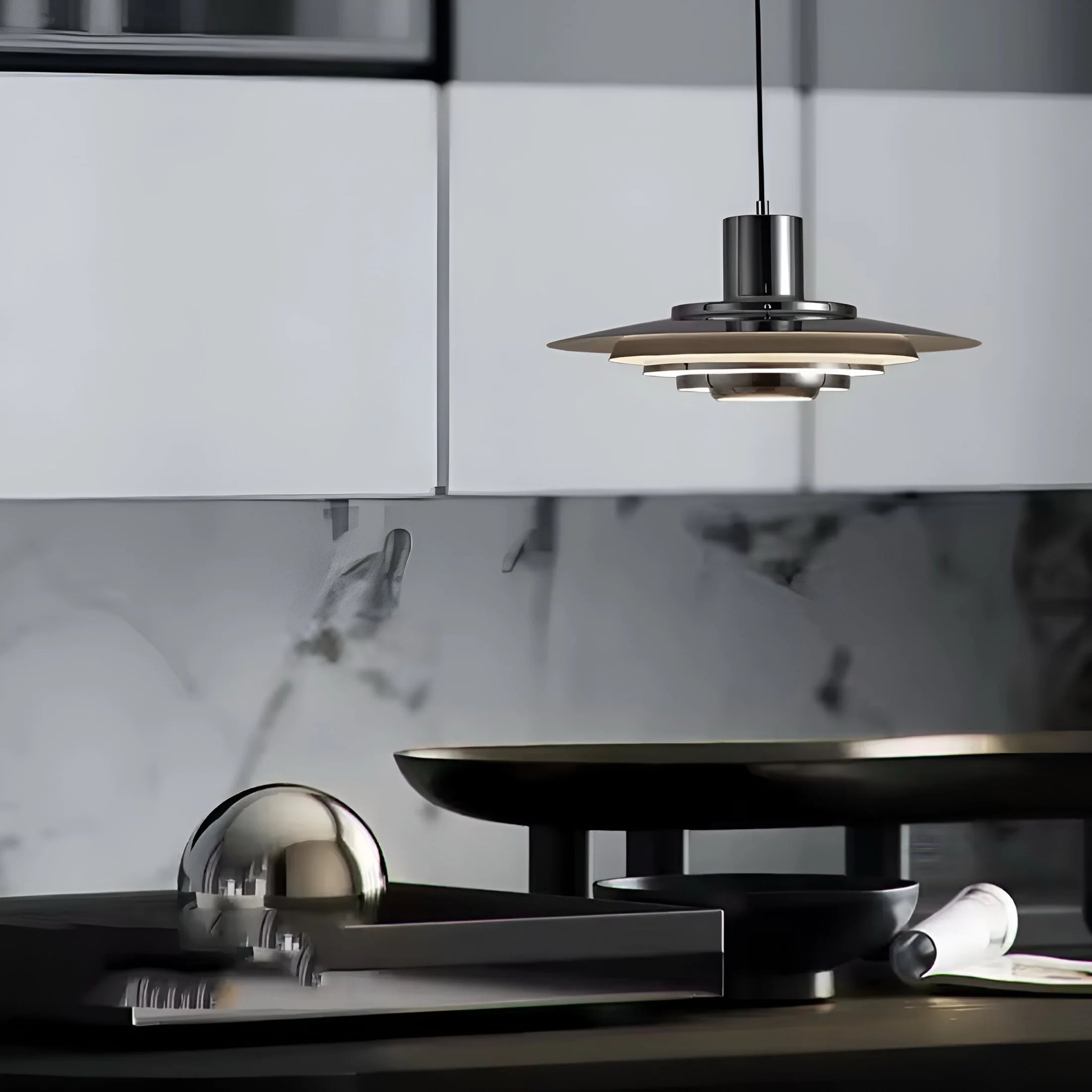 Lampada a Sospensione con Dischi Sovrapposti Eleganza Nordica