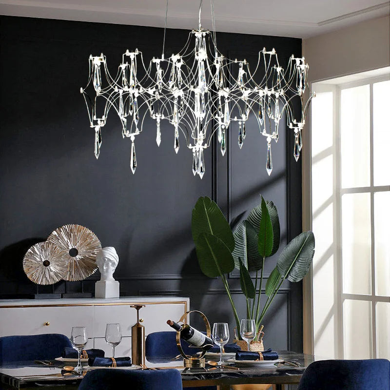 Lampadario di cristallo scintillante di lusso