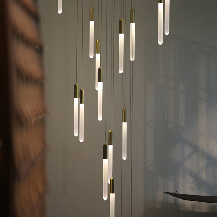 Modern Long Tube Cylindrical Suspension Pendant Light