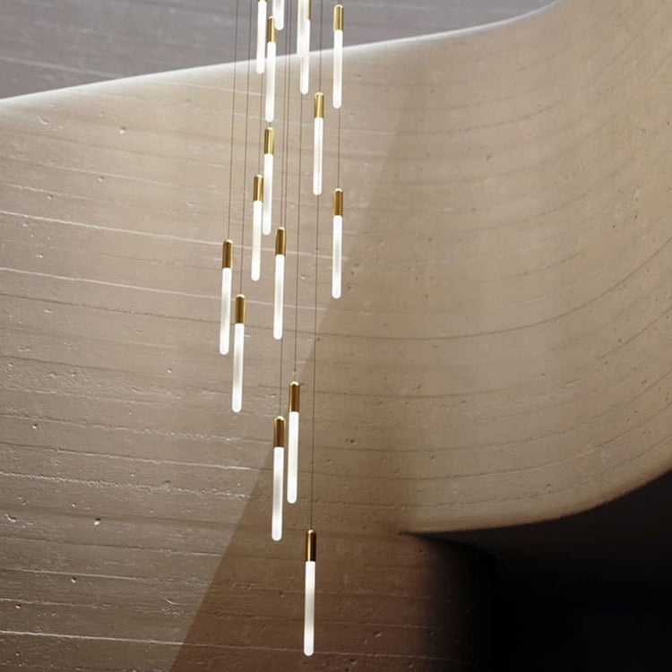 Modern Long Tube Cylindrical Suspension Pendant Light