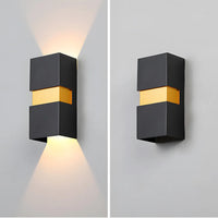 Moderne rechteckige Doppelkopf -LED -Wandlampe im Freien