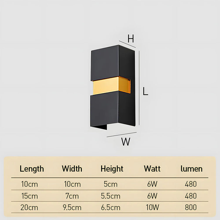 Modern Rectangular Double Head LED Outdoor Wall Lamp