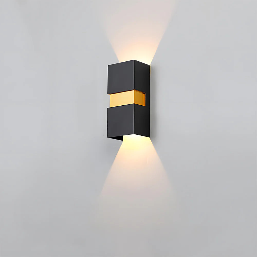 Moderna lampada da parete per esterni a LED rettangolare a doppia testa