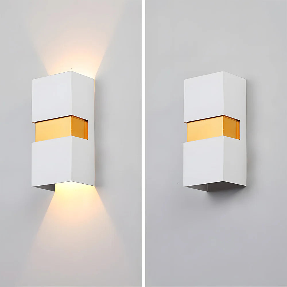 Moderna lampada da parete per esterni a LED rettangolare a doppia testa