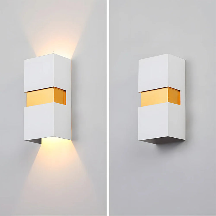 Modern Rectangular Double Head LED Outdoor Wall Lamp