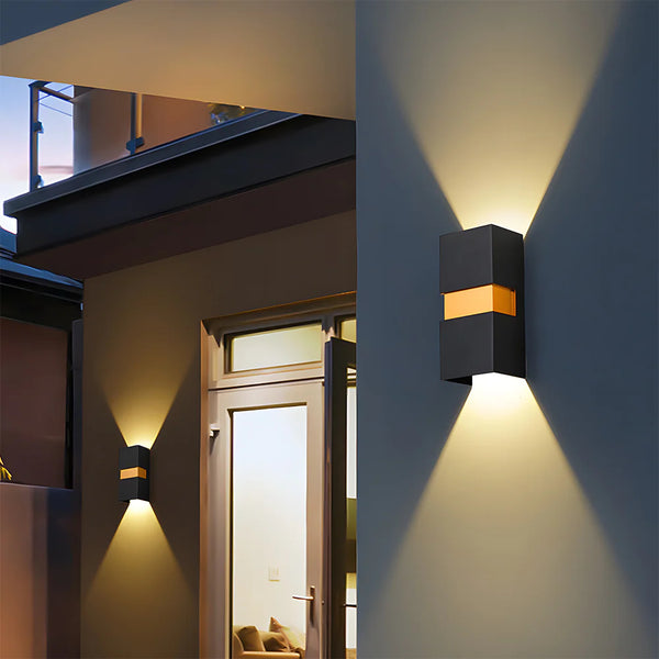 Modern Rectangular Double Head LED Outdoor Wall Lamp