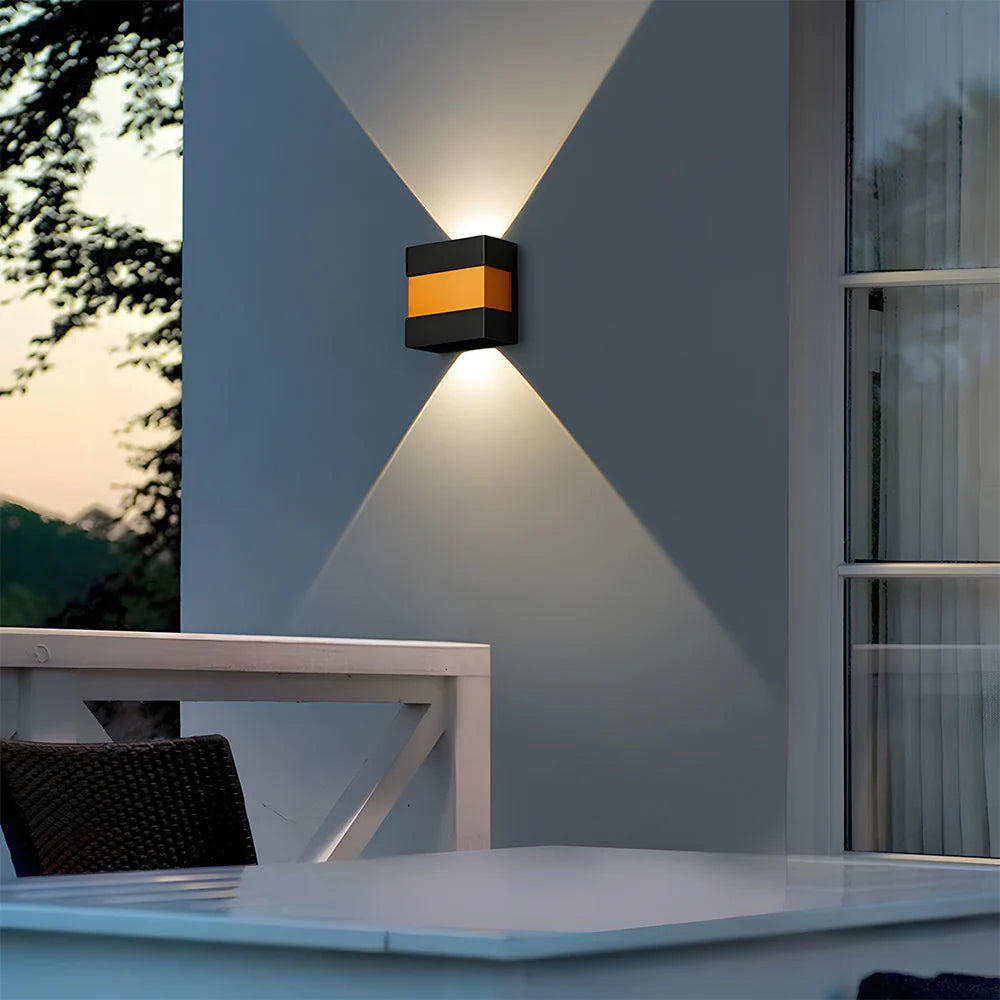 Moderna lampada da parete per esterni a LED rettangolare a doppia testa