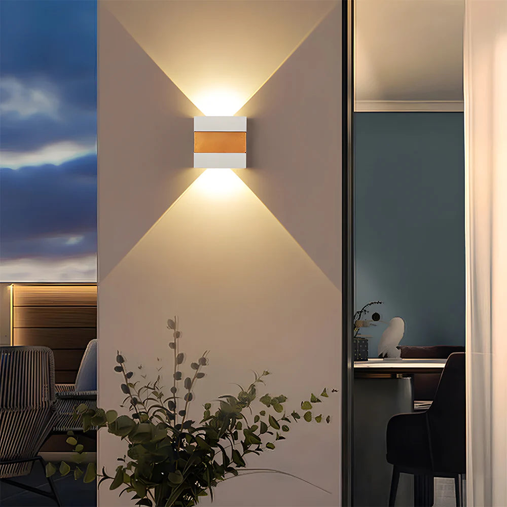 Moderna lampada da parete per esterni a LED rettangolare a doppia testa