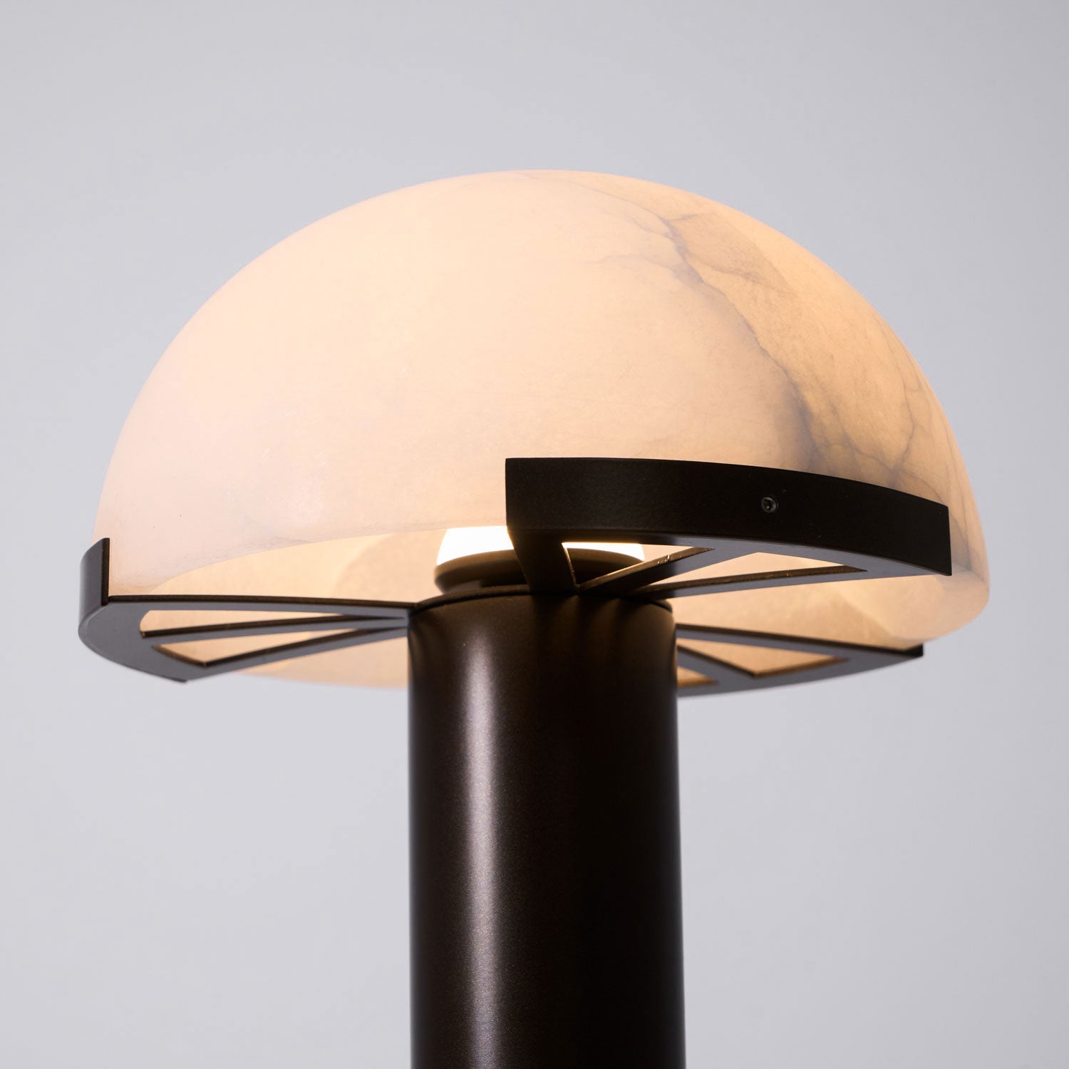 Stylish Round Mushroom Cap Alabaster Table Lamp